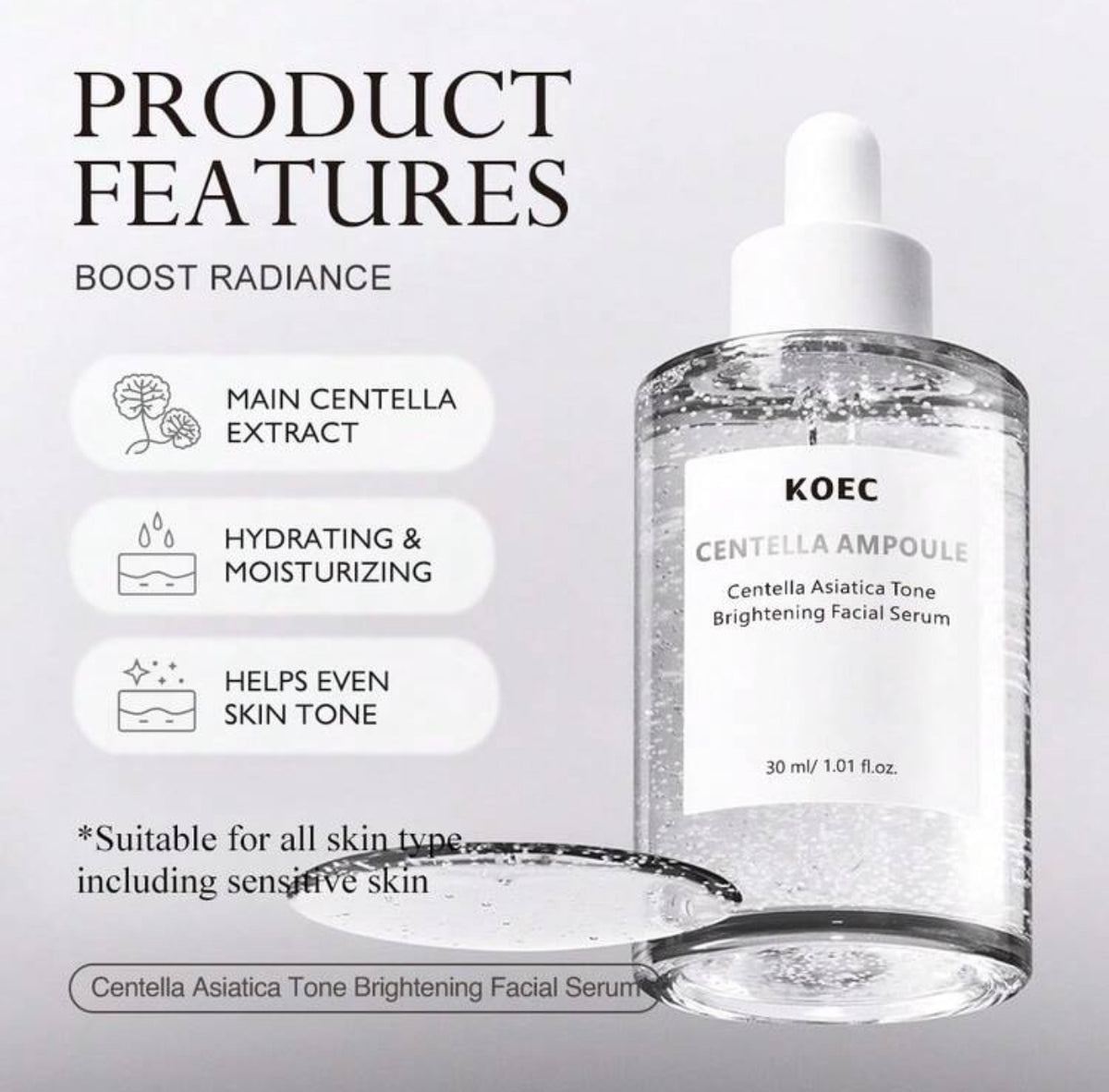 KOEC Centella Asiatica Soothing Brightening Essence KOEC