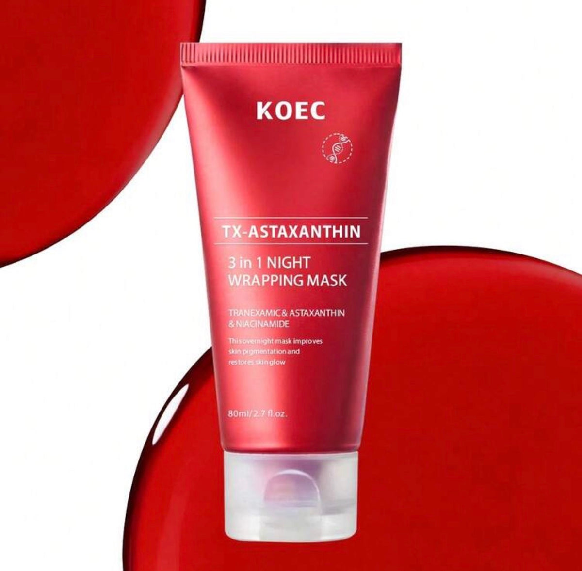 KOEC TX-Astaxanthin 3-In-1 Night Mask, Elastic Moisturizing Care, Reduces Sagging And Dullness - Overnight Glass Skin Peeling Mask, Suitable For All Skin Types, Korean Skincare Kadosh on Beauty