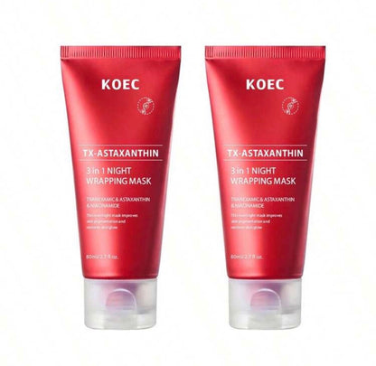KOEC TX-Astaxanthin 3-In-1 Night Mask, Elastic Moisturizing Care, Reduces Sagging And Dullness - Overnight Glass Skin Peeling Mask, Suitable For All Skin Types, Korean Skincare Kadosh on Beauty
