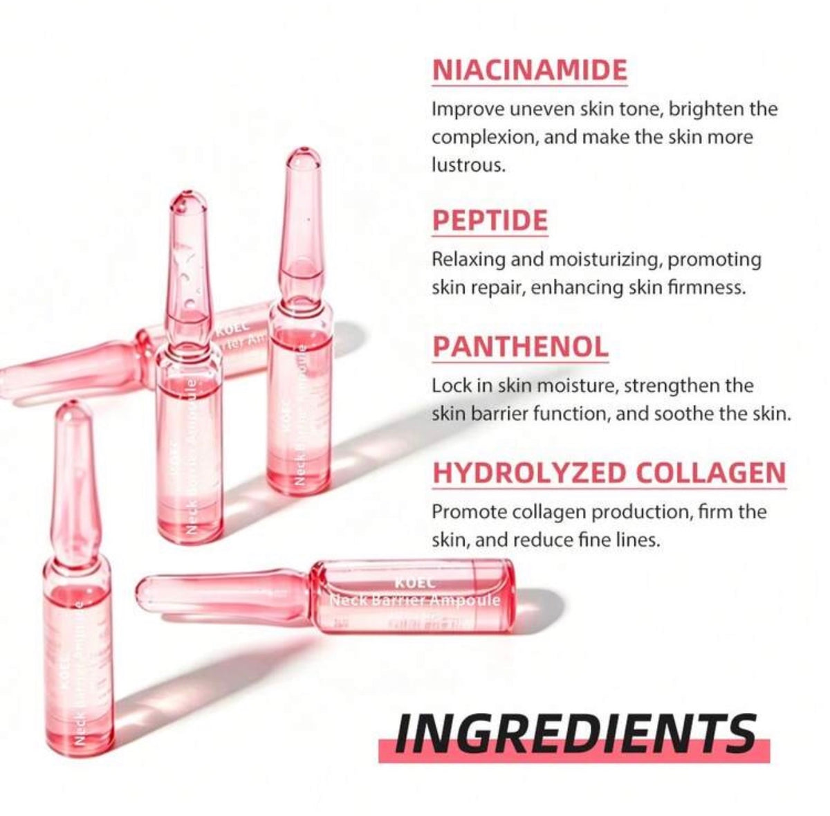 KOEC Neck Care Ampoule - Firming And Lifting Neck Wrinkles And Sagging Skin, Lightweight Deep Hydration, Plumping And Brightening Ampoule Kadosh on Beauty