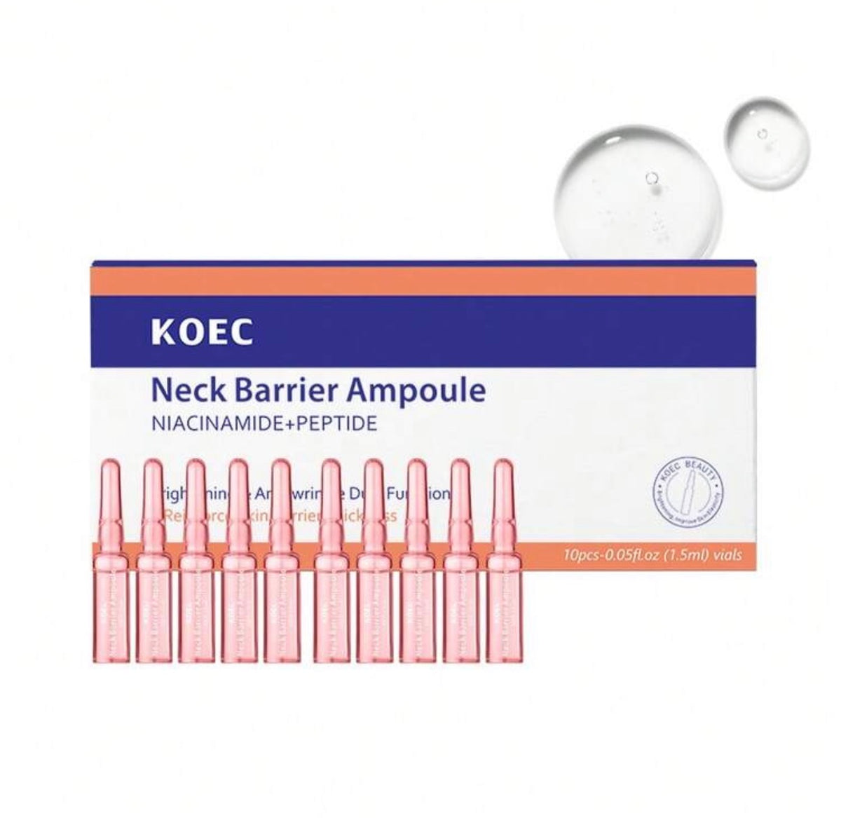 KOEC Neck Care Ampoule - Firming And Lifting Neck Wrinkles And Sagging Skin, Lightweight Deep Hydration, Plumping And Brightening Ampoule Kadosh on Beauty