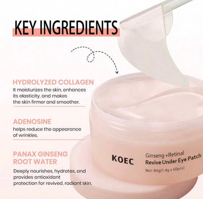 KOEC Eye Mask - Moisturizing Ice Compress Eye Patches, Korean Skincare, Reduce Dark Circles, Eye Area Hydrating Ice Compress Stickers Kadosh on Beauty