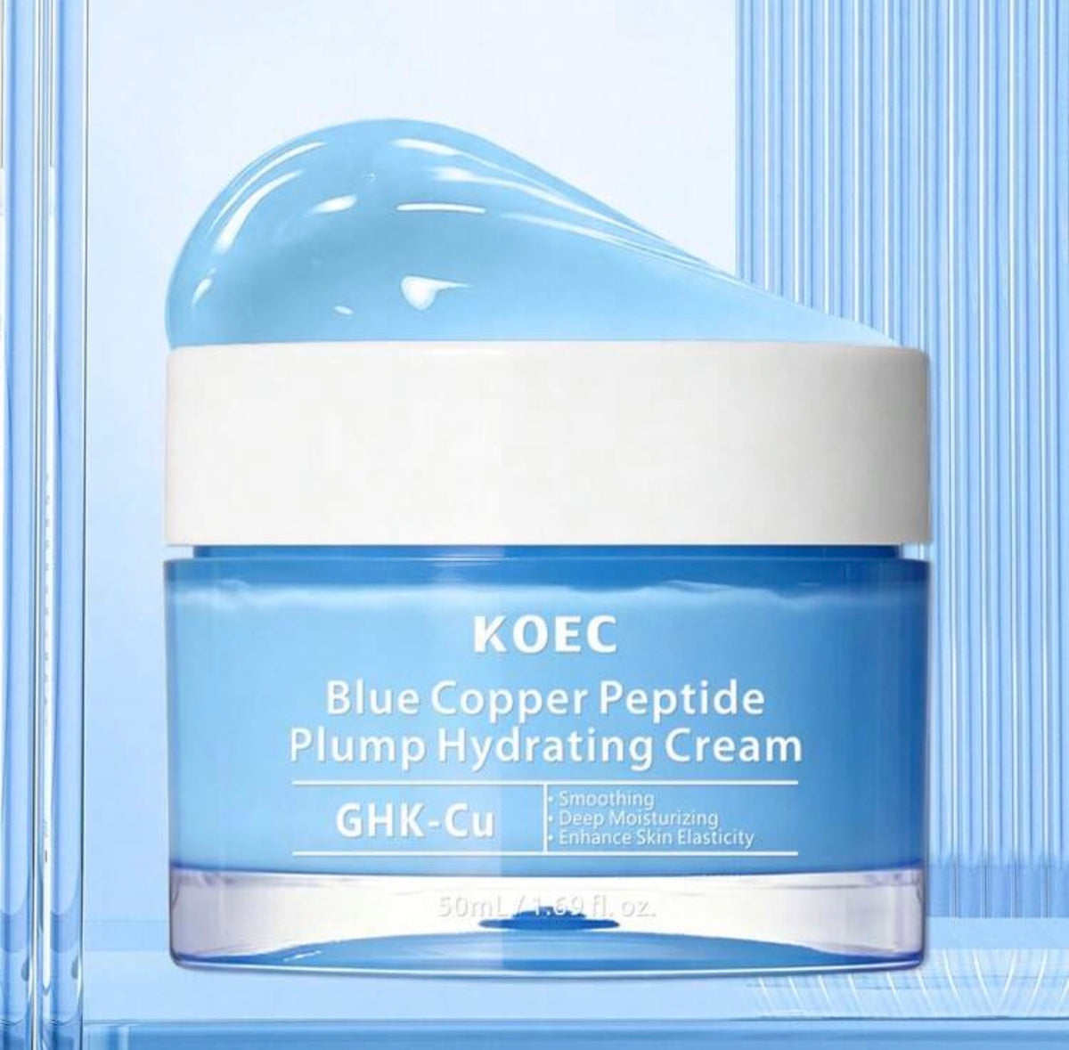 KOEC Blue Copper Peptide Plumping Hydrating Cream | Lightweight Moisturizing, Plumping And Hydrating With Enhanced Skin Elasticity, Anti-Aging Face And Body Cream, Korean Skincare Kadosh on Beauty