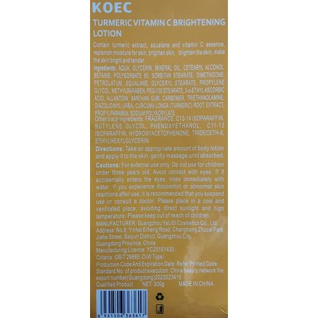 KOEC Brightening Body Lotion with Vitamin C, Turmeric & Squalane Kadosh on Beauty