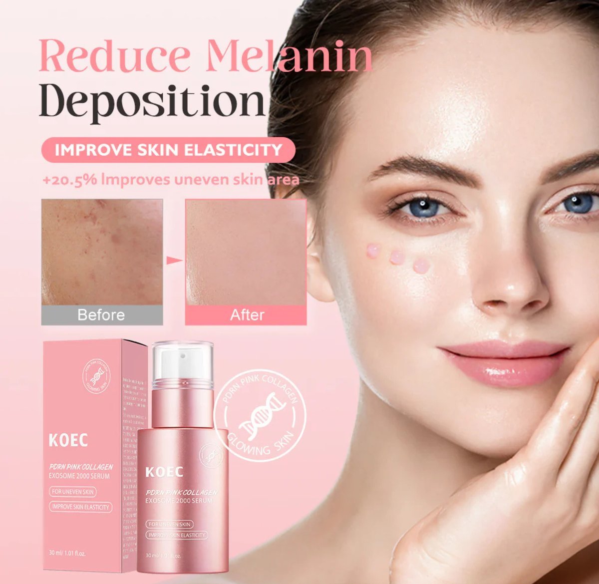 KOEC PDRN Pink Collagen Exosome 2000 Serum - 30ml Kadosh on Beauty
