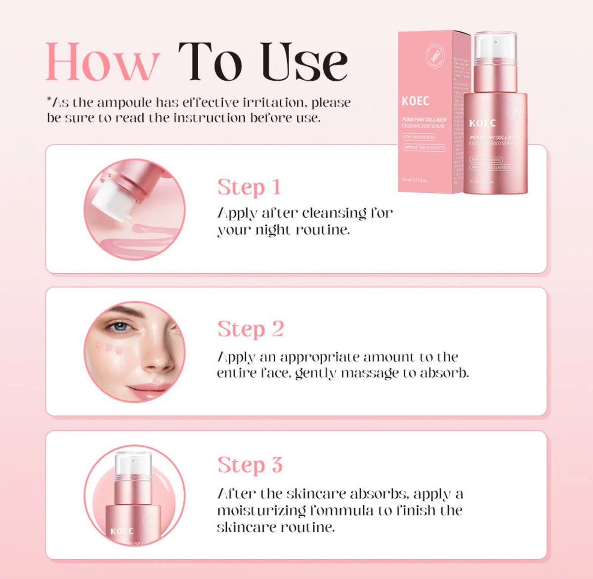 KOEC PDRN Pink Collagen Exosome 2000 Serum - 30ml Kadosh on Beauty